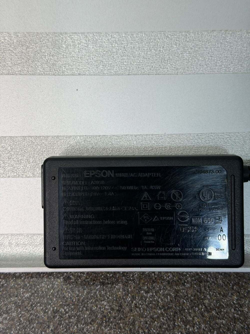 Epson A291B AC Power Adapter 24V 1.4A